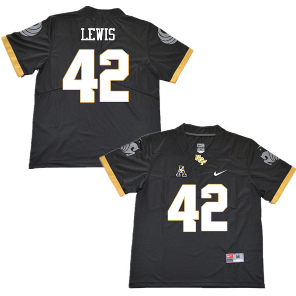 Men #42 Rahsaan Lewis UCF Knights College Football Jerseys Sale-Black